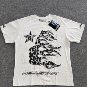 Hellstar White and Black Men's Graphic Tee